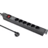 Pistorasialista RACK 19 1U QOLTEC PDU 16A 6xSCHUKO 1,8 m