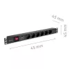 Pistorasialista RACK 19 1U QOLTEC PDU 16A 6xSCHUKO 1,8 m