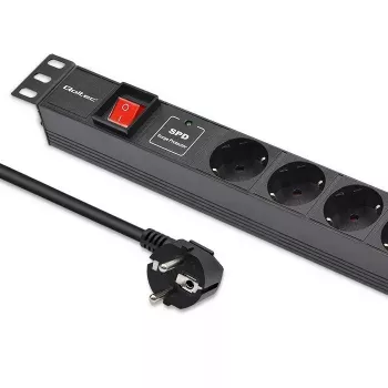 Pistorasialista RACK 19 1U QOLTEC PDU 16A 6xSCHUKO 1,8 m
