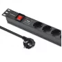 Pistorasialista RACK 19 1U QOLTEC PDU 16A 6xSCHUKO 1,8 m