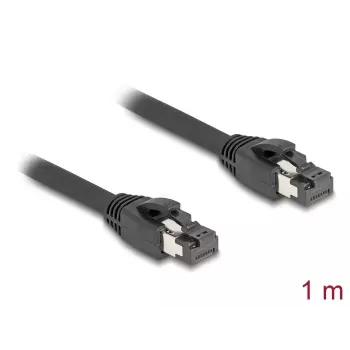 DeLOCK RJ45 verkkokaapeli Cat.8.1 S/FTP 1 m jopa 40 Gbit/s musta