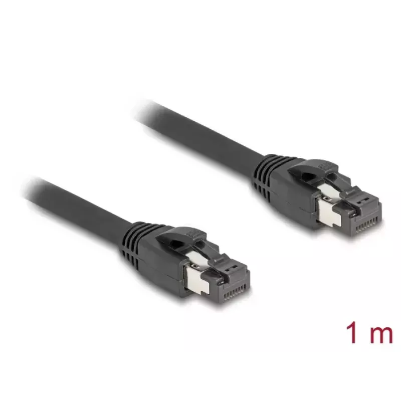 DeLOCK RJ45 verkkokaapeli Cat.8.1 S/FTP 1 m jopa 40 Gbit/s musta