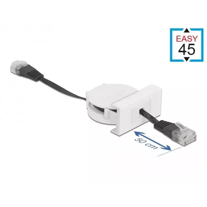 Verkonvetokaapeli DeLOCK Easy 45 -moduuli RJ45 Cat.5e musta