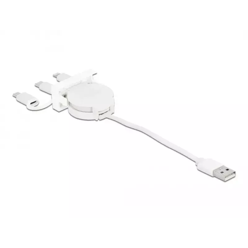 DeLOCK Easy 45 -moduuli USB 2.0 3-in-1 sisäänvedettävä kaapeli 0,5 m
