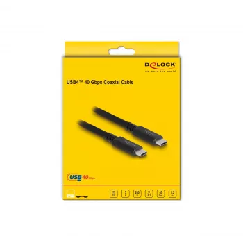 DeLOCK USB4 40 Gbit/s koaksiaalikaapeli 1,2 m USB PD 3.1 240 W