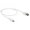USB-kaapeli DeLOCK 84806 USB 2.0 0,5 m USB A Micro-USB B valkoinen