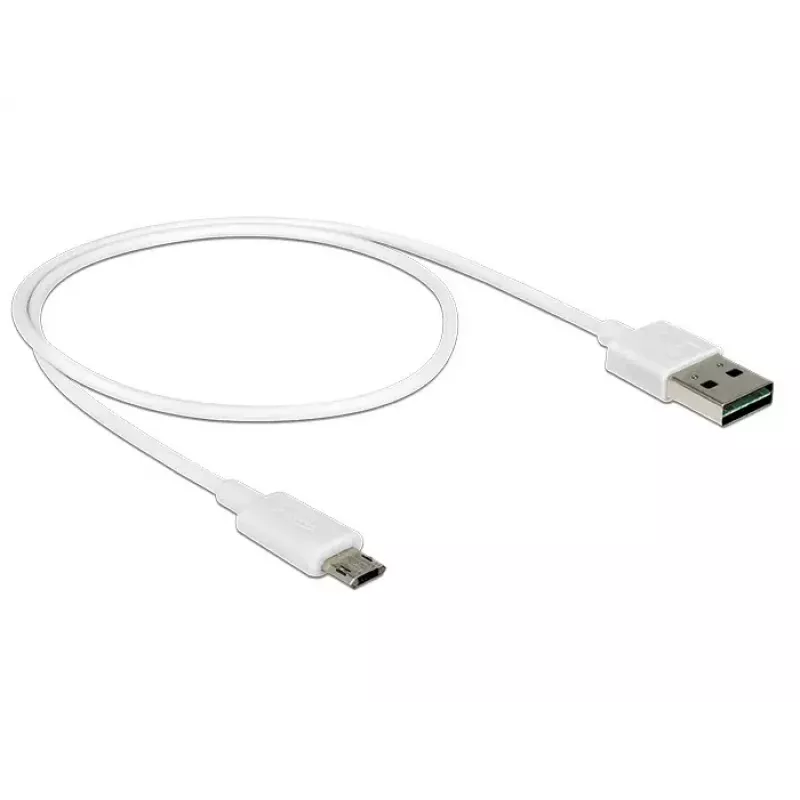 USB-kaapeli DeLOCK 84806 USB 2.0 0,5 m USB A Micro-USB B valkoinen
