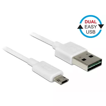 USB-kaapeli DeLOCK 84806 USB 2.0 0,5 m USB A Micro-USB B valkoinen