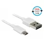 USB-kaapeli DeLOCK 84806 USB 2.0 0,5 m USB A Micro-USB B valkoinen