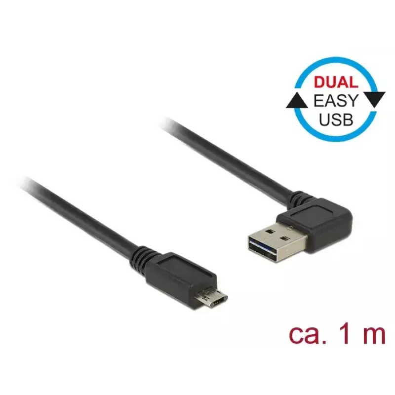 USB-kaapeli DeLOCK 85165 USB 2.0 1 m USB A Micro-USB B musta