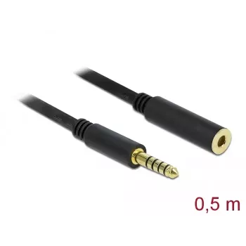 Audiokaapeli DeLOCK 85795 0,5 m 4,4 mm musta