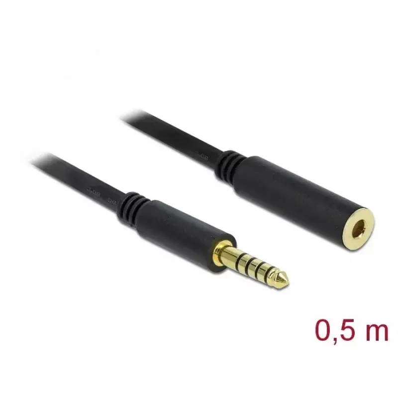 Audiokaapeli DeLOCK 85795 0,5 m 4,4 mm musta