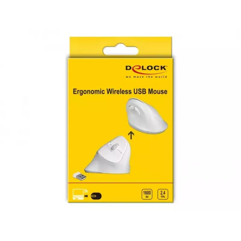 Hiiri DeLOCK 12596 Office oikeakätinen RF Wireless 1600 DPI