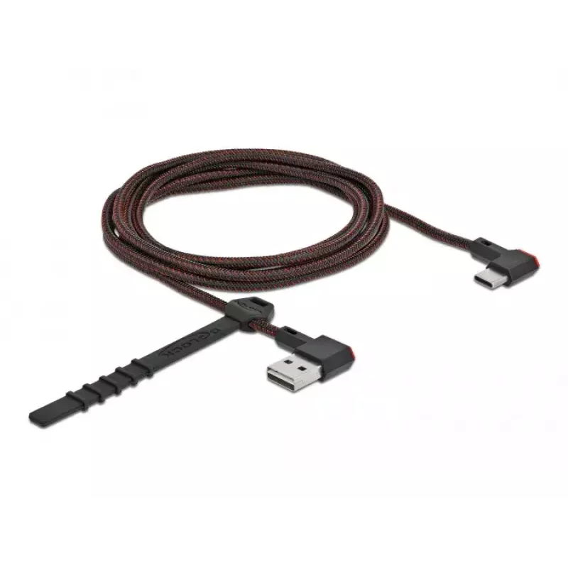 USB 2.0 -kaapeli DeLOCK EASY-USB Type-A uros Type-C uros kulma 2 m musta