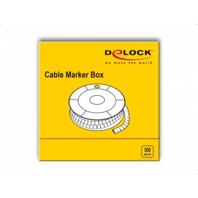 Kaapelimerkitsin DeLOCK 18354 keltainen muovi 500 kpl