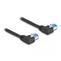 Verkkokaapeli DeLOCK RJ45 Cat.6A S/FTP vasen kulma 0,5 m musta