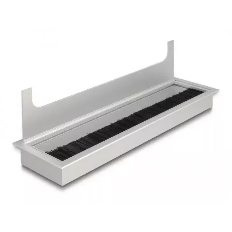 Kaapeliläpivienti DELOCK 66862 pöytään, hopea, 80×280×28 mm