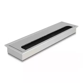 Kaapeliläpivienti DELOCK 66862 pöytään, hopea, 80×280×28 mm