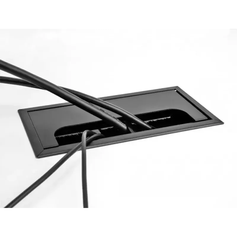 Kaapeliläpivienti DELOCK 66855 työpöytään, musta, 80×80×28 mm, 1 kpl