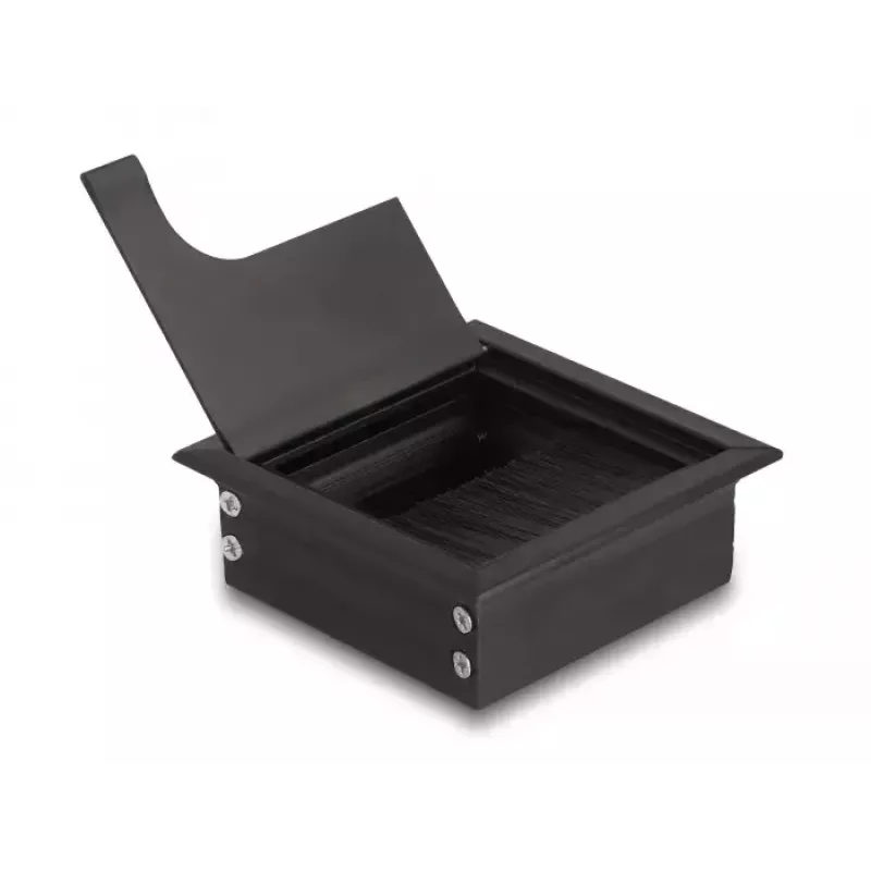 Kaapeliläpivienti DELOCK 66855 työpöytään, musta, 80×80×28 mm, 1 kpl