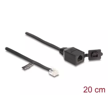 DeLOCK kaapeli RJ12-uros - RJ12-naaras 20 cm musta