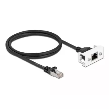 DeLOCK verkon jatkokaapeli Cat.6A 1 m musta S/FTP RJ45