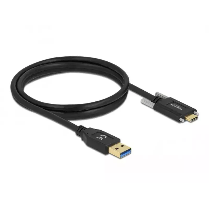 USB-kaapeli DeLOCK 84017 1,5 m USB 3.2 Gen 1 USB A USB C musta