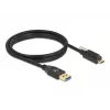 USB-kaapeli DeLOCK 84028 1,5 m USB 3.2 Gen 1 USB A USB C musta