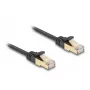 Verkkokaapeli DeLOCK RJ45 litteä 0,25 m Cat6A musta