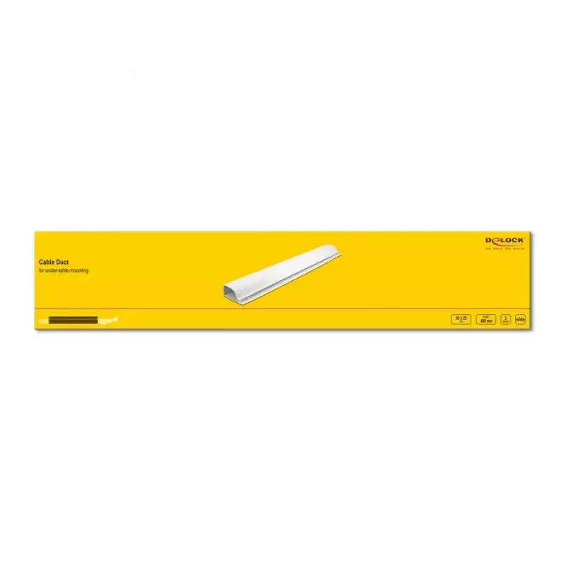 Kaapelikanava DeLOCK 20885 pöydän alle 63 x 28 mm valkoinen 2 kpl