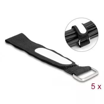 Tarranauha-kaapelikiinnike DeLOCK 203x20mm musta 5 kpl