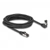 Verkkokaapeli DeLOCK RJ45 Cat.8.1 90° alas kulma / suora 5 m musta