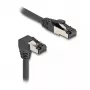 Verkkokaapeli DeLOCK RJ45 Cat.8.1 90° alas kulma / suora 5 m musta