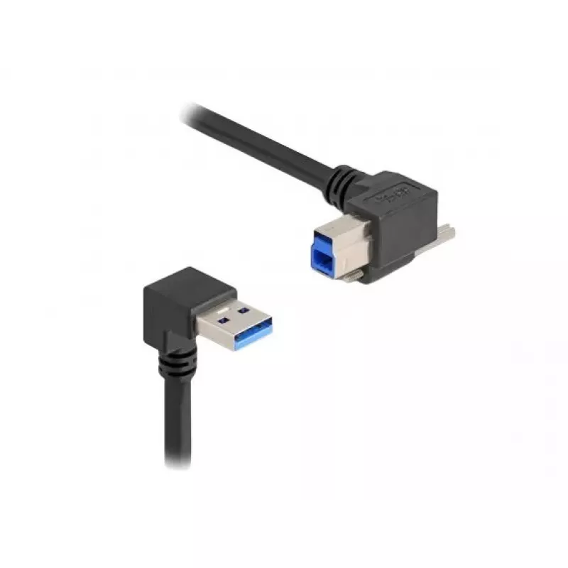 DeLOCK USB-kaapeli 80481 90° Type-A-uros - Type-B-uros 1 m musta