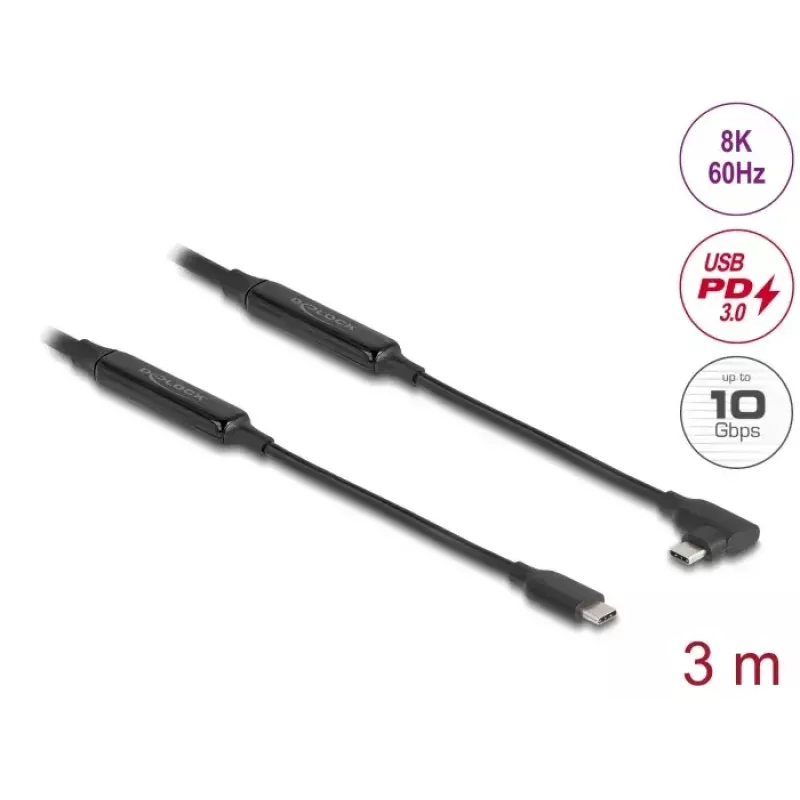 USB-kaapeli DeLOCK 81195 3 m USB C musta 10 Gbit/s