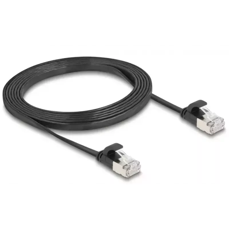 DeLOCK 81165 RJ-45 Cat6a 2 m musta