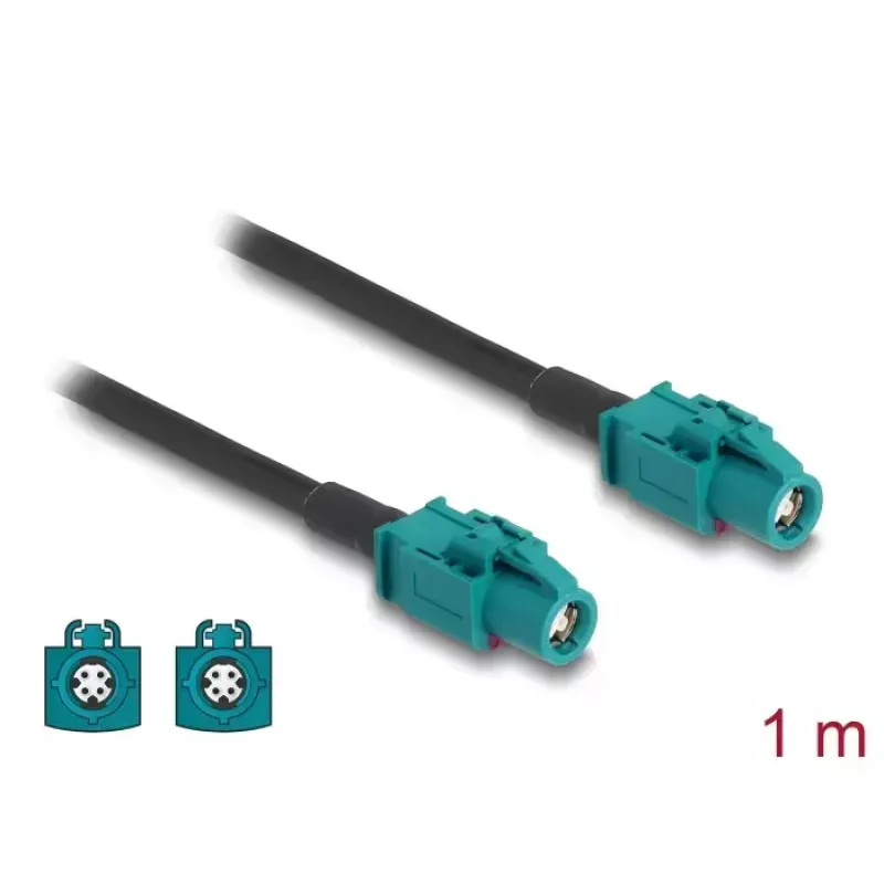 Koaksiaalikaapeli DELOCK 90680 — 1 m, HSD Z - HSD Z, musta/sininen