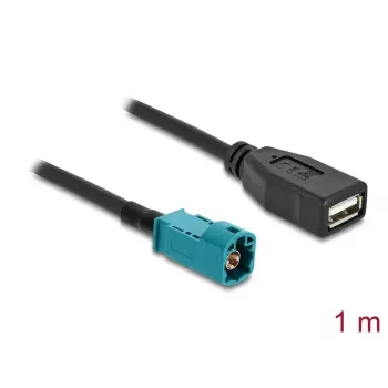 Koaksiaalikaapeli DELOCK 90703 — HSD Z - USB A, 1 m, musta/sininen