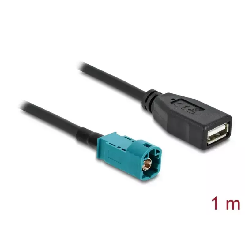 Koaksiaalikaapeli DELOCK 90703 — HSD Z - USB A, 1 m, musta/sininen
