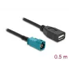 Koaksiaalikaapeli DELOCK 90702 HSD Z - USB A, 0,5 m, musta/sininen