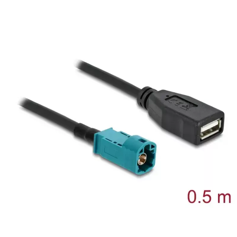 Koaksiaalikaapeli DELOCK 90702 HSD Z - USB A, 0,5 m, musta/sininen