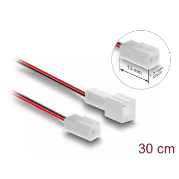 Kaapelin jatko tietokoneen jäähdytysjärjestelmään DELOCK 90869 — PVC, 1,3 mm halkaisija, musta/punainen/valkoinen