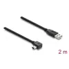USB 2.0 -kaapeli DELOCK Type-A-pistoke Mini-USB-B-pistokkeeseen kulmaliitin, 2 m, musta