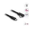 Kaapeli DELOCK koaksiaali USB4 Gen 3x2 40 Gbps USB-C - USB-C kulmaliitin vasen/oikea PD 3.1 240W 2 m
