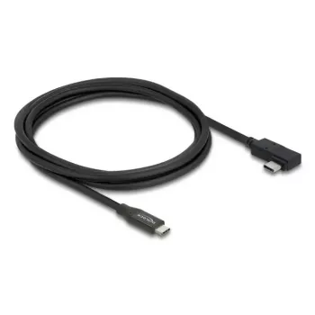 Kaapeli DELOCK koaksiaali USB4 Gen 3x2 40 Gbps USB-C - USB-C kulmaliitin vasen/oikea PD 3.1 240W 2 m