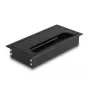 Läpivientikappale DELOCK 66856 pöytään, musta, 80×160×28 mm, 1 kpl
