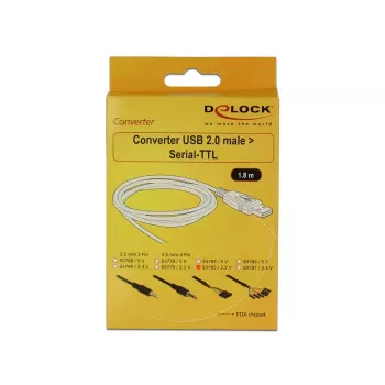 USB-kaapeli DeLOCK 1,8 m USB2.0-A/TTL 6-napainen musta