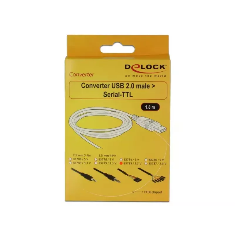 USB-kaapeli DeLOCK 1,8 m USB2.0-A/TTL 6-napainen musta