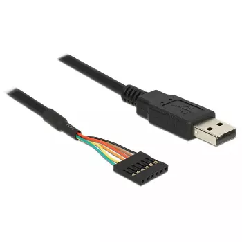USB-kaapeli DeLOCK 1,8 m USB2.0-A/TTL 6-napainen musta