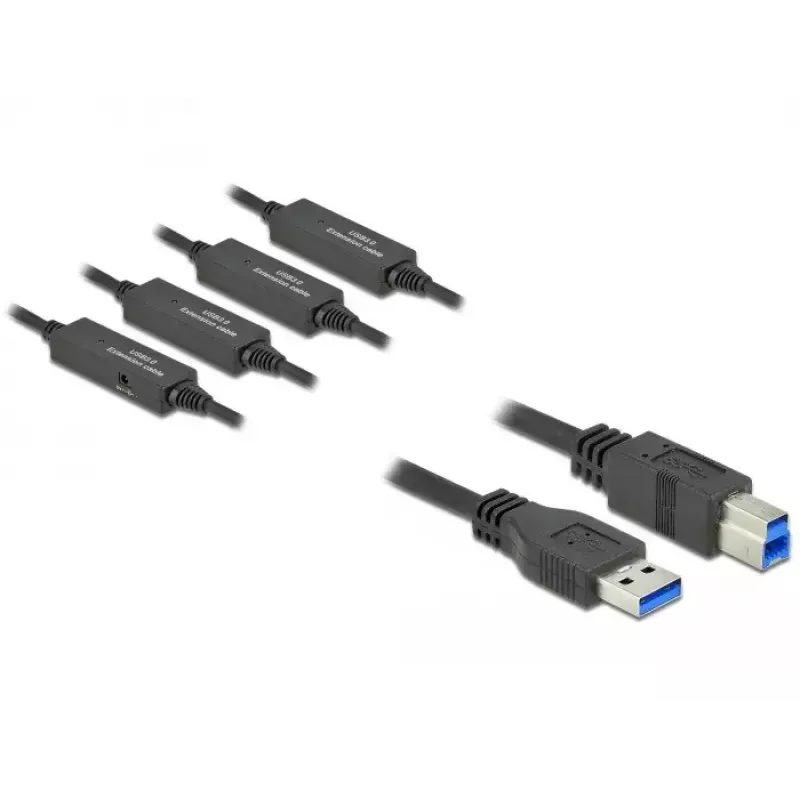 USB-kaapeli DeLOCK 85382 USB 3.2 Gen 1 20 m USB A USB B musta